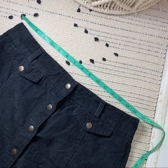 BDG Black Corduroy Snap Button Down Skirt - Picture 7 of 11